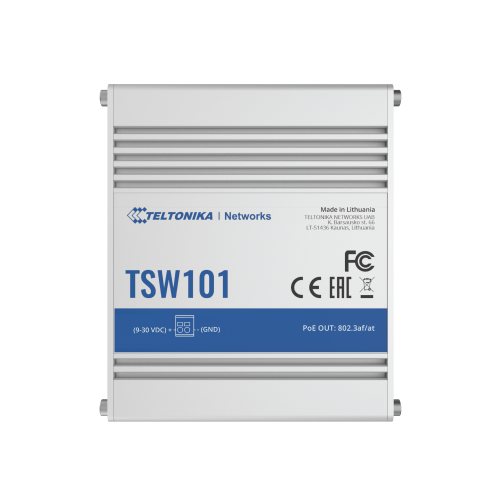 Teltonika TSW101 5 x Gigabit Ethernet ports (4 x POE+) | AUTOMOTIVE POE+ SWITCH