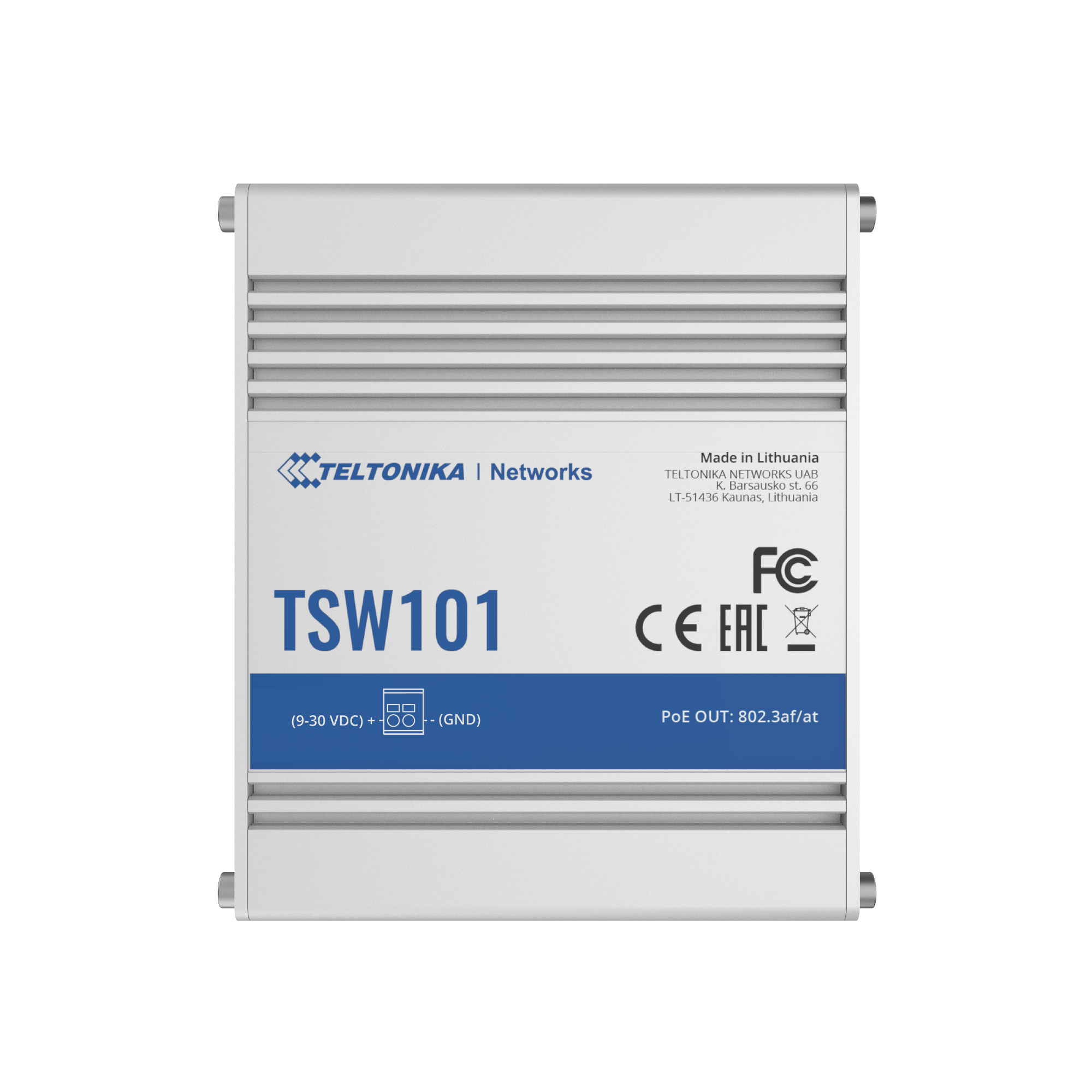 Teltonika TSW101 5 x Gigabit Ethernet ports (4 x POE+) | AUTOMOTIVE POE+ SWITCH