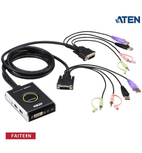 ATEN CS682 2-Port USB DVI/Audio Cable KVM Switch with Remote Port Selector