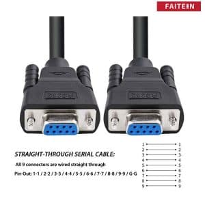 9pin Female-female Straight Serial Cable 1.8 meters