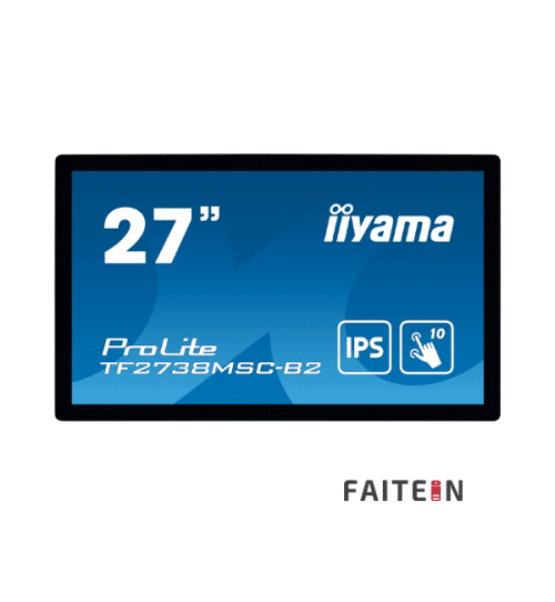 IIyama 27 inch monitor IIYAMA ProLite 27 inch TF2738MSC-B2, 68,6cm (27''), Projected Capacitive, 10 TP, Full HD, black touch monitor